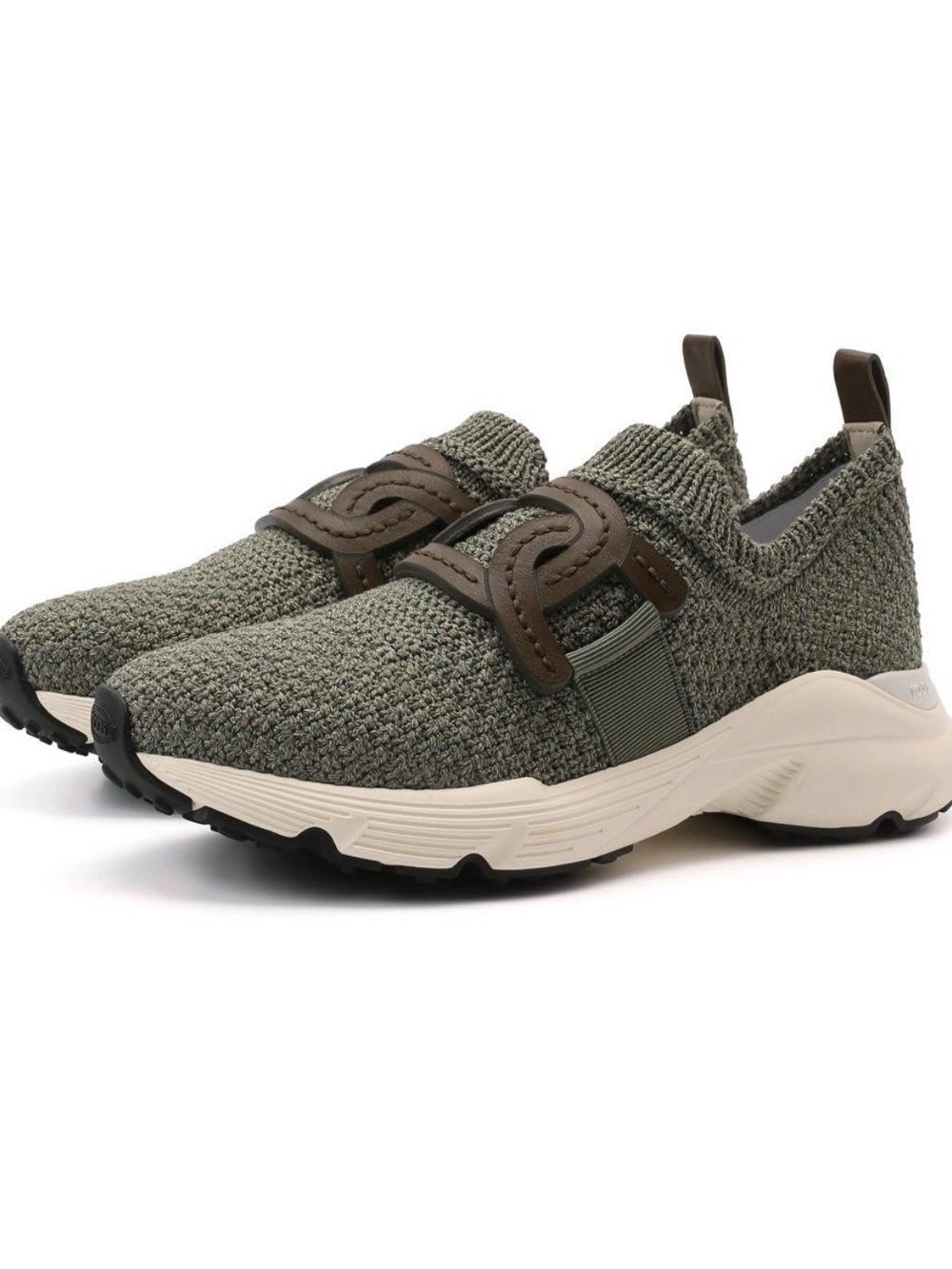Tod's Women’s Olive Knit Slip-On Sneakers